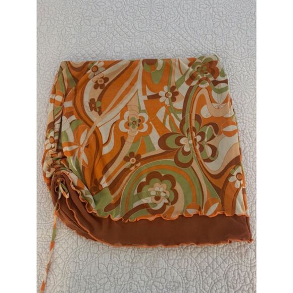 Wild Fable Y2K, 70th, psychedelic print, mini skirt, XL - Picture 2 of 5